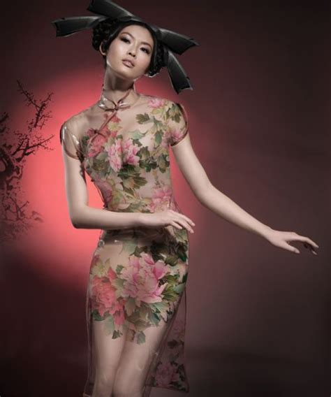 Sheer Modern Qipao 名模为杂志拍摄透明旗袍大片 Oriental Dress Oriental Fashion Asian Fashion Modern Qipao