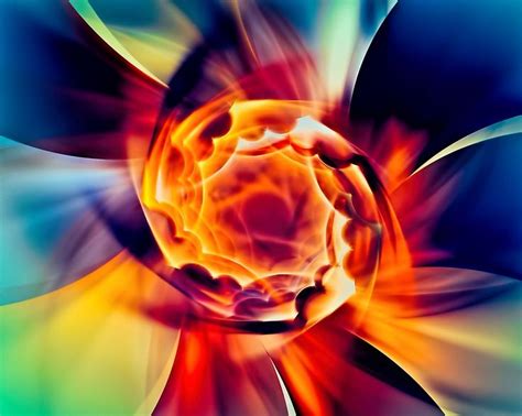 An Abstract Colorful Flower Is Shown In This Image