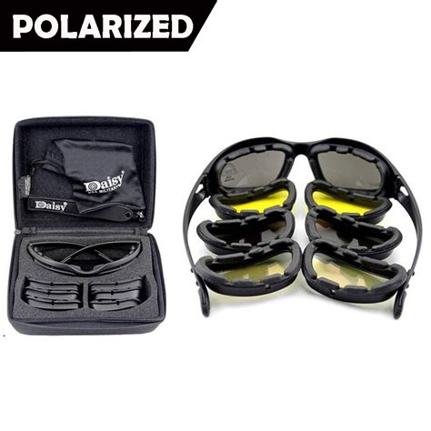 Köp Daisy C5 Polarise Army Goggles Militär Solglasögon 4 Lens Kit