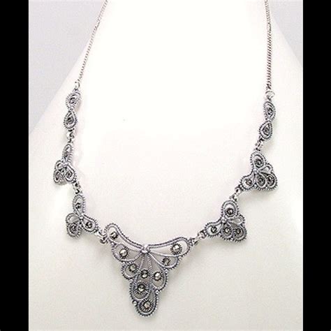 Jewelry Sterling Silver Marcasite Necklace Poshmark