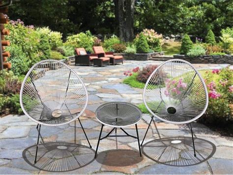 Complete your garden with a beautiful set from our extensive range of garden furniture. Garden Rattan Glass Round Table & 2 Papasan Egg Chairs ...