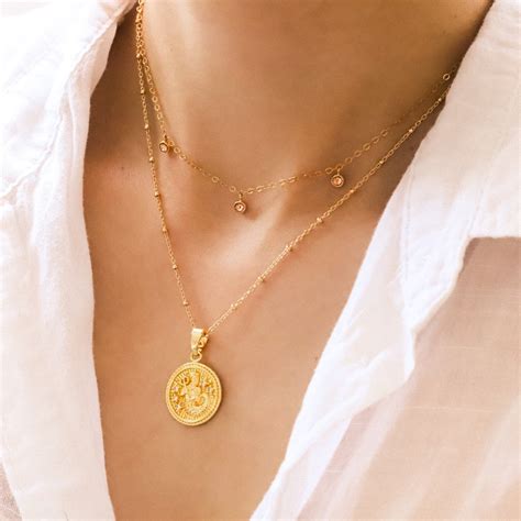 Our Zodiac Coin Necklace Is Perfect For Wearing Alone As Statement