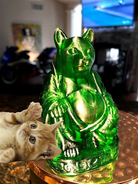 Cat Buddha Figurine Statue Great T For Cat Lovers Etsy