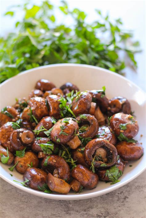 Sauteed Mushrooms in Ghee Herb Sauce - Side Dish - Zen & Spice