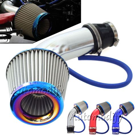 Full Set 3 76mm Car Cold Air Intake System Turbo Induction Pipe Tube