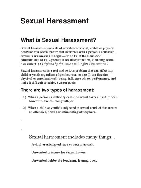 Sexual Harassment Sexual Harassment Harassment Free 30 Day Trial Scribd
