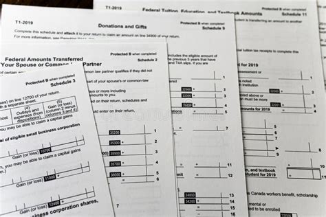 Canada Revenue Agency Set Of New 2019 Tax Forms Editorial Stock Photo