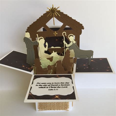 Nativity Christmas Scene In A Pop Up Box Card My First Christmas Pop