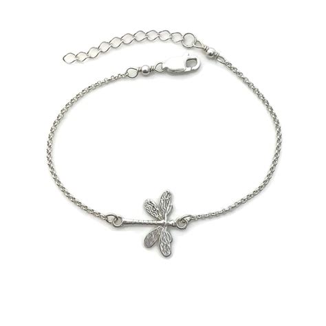 Sterling Silver Dragonfly Bracelet Dragonfly Jewelry Silver Etsy Uk