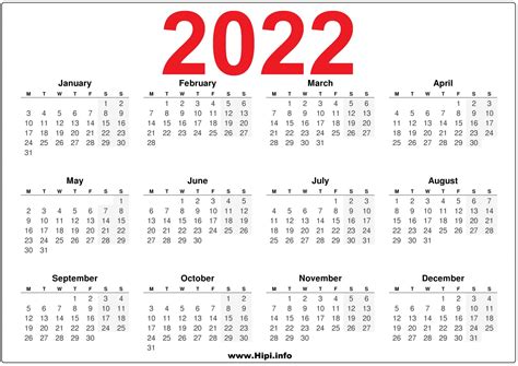 2022 Uk Calendar Printable Red Calendars Printable Free