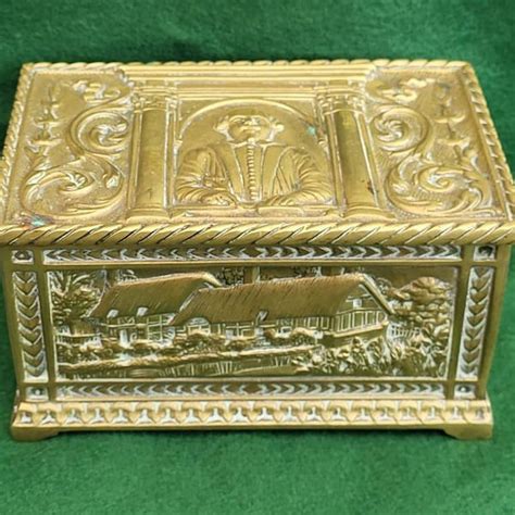 antique brass jewelry box etsy uk