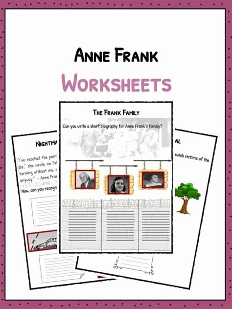 Diary Of Anne Frank Worksheets Pdf