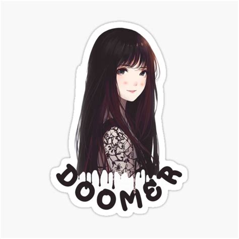 Anime Girl Doomer Girl Sticker By Herosofanime Redbubble