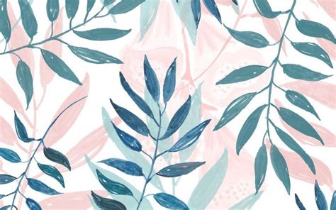 Cool Pastel Leaves Desktop Wallpaper Designlovefest Arkaplan