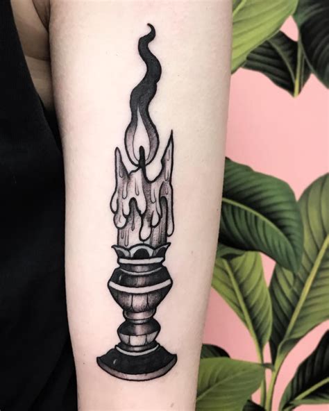Helena Darling On Instagram Lil Black Work Candle For Brittany And Her Mom Candle Tattoo