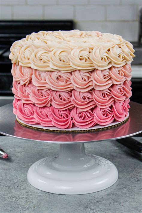 Ombre Rosette Cake Easy Recipe With Step By Step Video Tutorial