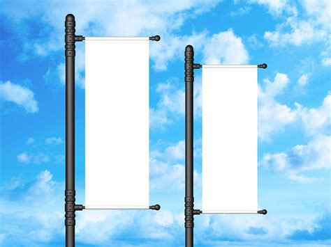 Free Vertical Outdoor Banner Mockup Psd