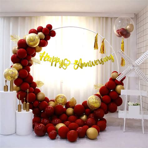 Buy Party Propz Happy Anniversary Decoration Items Kit Pcs Red Happy Anniversary Balloons