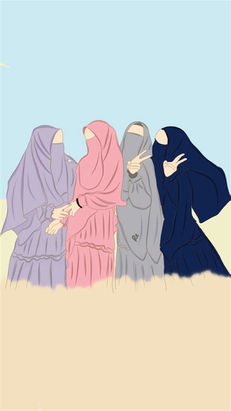 Kumpulan Kartun Muslimah 4 Sahabat Bercadar Menarik Banget Blog