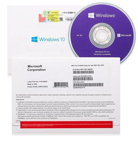 Windows 10 Pro 64 Bit Oem Pack Microsoft Windows Windows 10 Windows
