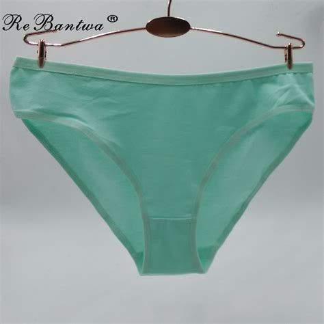 Rebantwa Brand Lot 5pcs Girls Cotton Women Underwear Solid Color