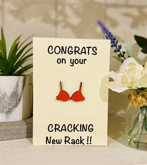 Personalised Funny New Boobs Card Wooden By Craft Heaven Designs