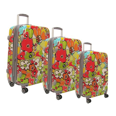 Olympia Blossom 3 Piece Hard Case Travel Set Pretty Luggage Luggage
