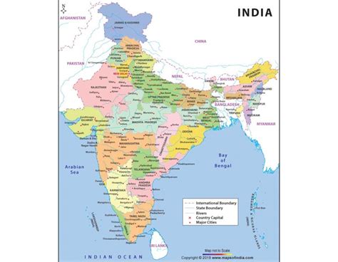 India Political Map Coloured