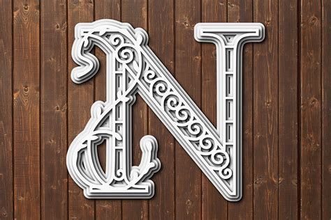 Letter N Laser Cut File Svg Floral Letter Svg Glowforge Svg 560468