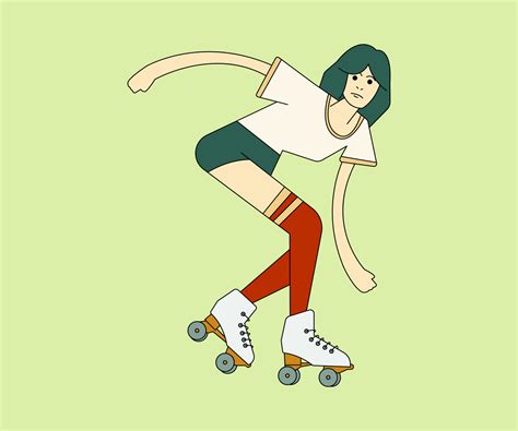 Roller Skate Girl Illustration Flat Design 12215845 Vector Art At Vecteezy