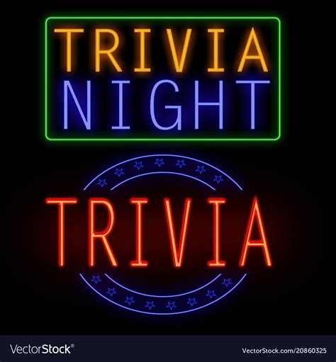 Trivia Night Glowing Neon Sign Royalty Free Vector Image