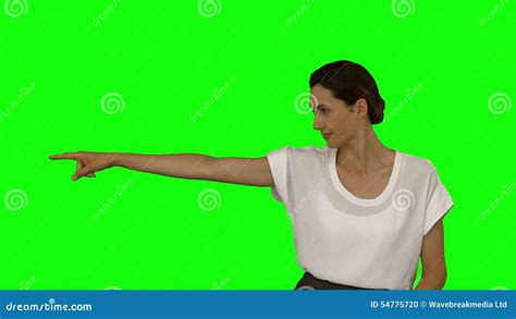 Happy Businesswoman Pointing Stock Footage Video Of Showing Chroma
