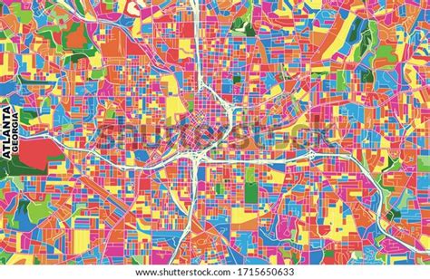 Colorful Vector Map Atlanta Georgia Usa Stock Vector Royalty Free