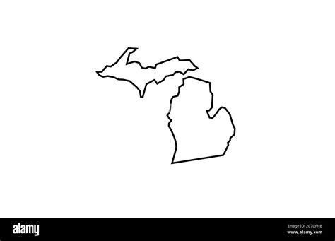 Michigan Map Outline State Vector Illustration Stock Vector Image Art