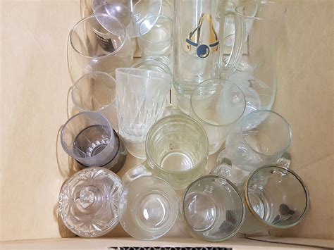 lot of assorted glass cups