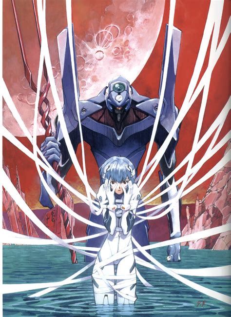 Ayanami Rei And Eva 00 Neon Genesis Evangelion Drawn By Sadamoto