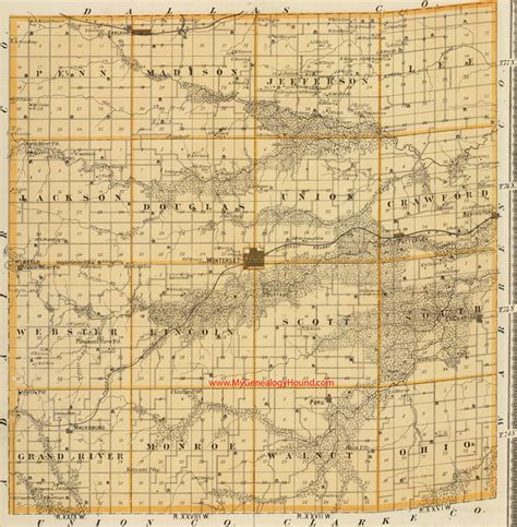 Madison County Iowa 1875 Map