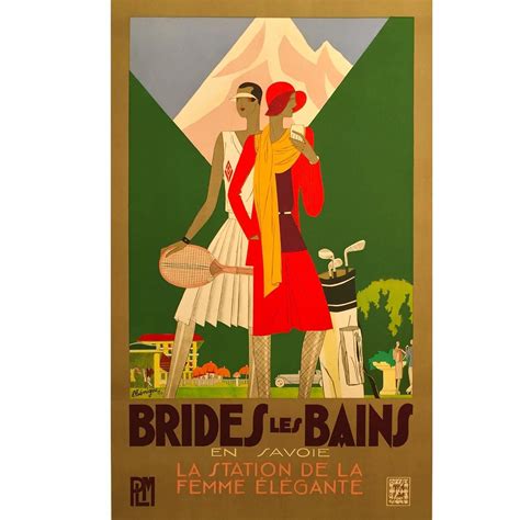 French Art Deco Period Travel Poster Brides Les Bains By Leon Benigni 1929 Canvas Prints