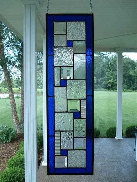 Blue Stained Glass Window Panels