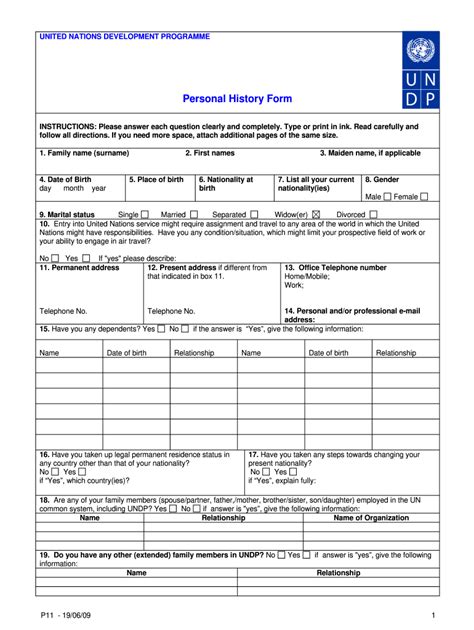 Un P11 Form Sample 2020 2021 Fill And Sign Printable Template Online