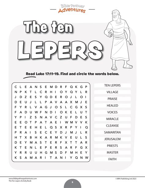 Miracles Of The Bible Ten Lepers Workbook