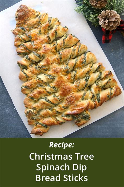 1 can refrigerated pizza dough 1 cup ricotta cheese 1 package frozen chopped spinach 1 cup cream cheese 1 package mozzarella cheese (around 1.5 cups) parmesan cheese for sprinkling on top red pepper flakes (optional) melted butter olive oil for prepping your pan. CHRISTMAS TREE SPINACH DIP BREADSTICKS | My GearTools