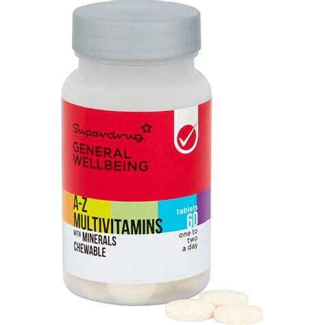 Superdrug A Z Multivitamins And Minerals Chewable Tablets X 60 Health Superdrug