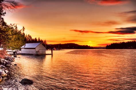 Boathouse Sunset On The Sunshine Coast Photograph By Peggy Collins Pixels
