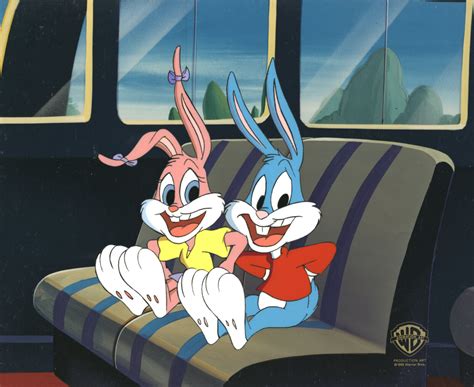 Tiny Toons Adventures Original Prod Cel Babs And Buster Bunny Spring