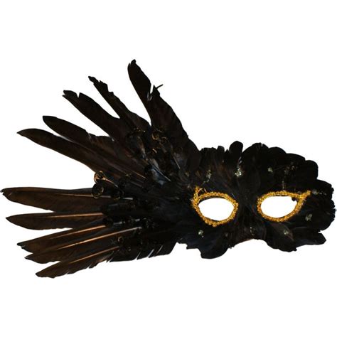 Large Feathered Venetian Masquerade Mask Ea