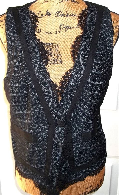 Vintage Black Lace Vest Women Vest Gothic Vest Boho Vest Etsy