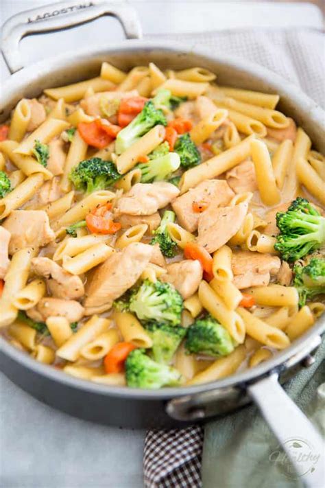 One Pot Creamy Chicken Pasta The Healthy Foodie