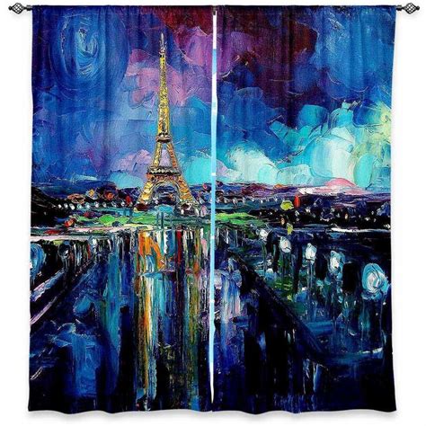 Girard Aja Anns Parisian Night Eiffel Tower Room Darkening Curtain