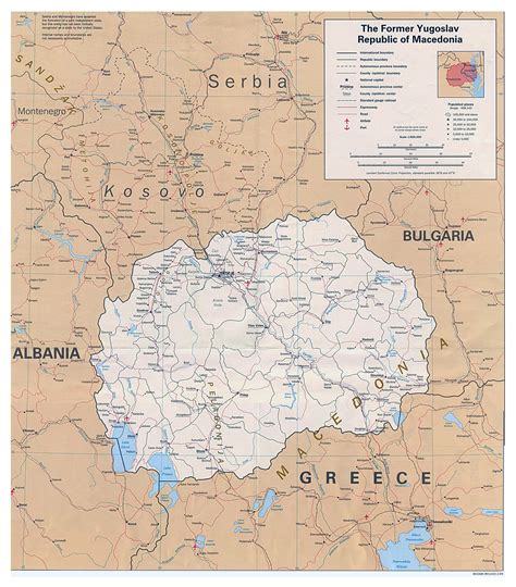 2701x2092 / 4,69 mb go to map. Large detailed political map of Macedonia with roads ...